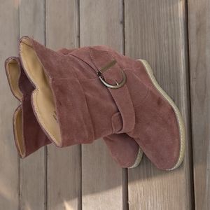 Kelsei Dagger Slouchy Wedge Boots Suede Women's 6